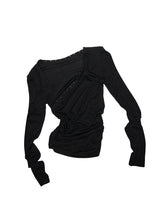 Deconstructed Buttoned Asymmetrical Shoulder?Crewneck